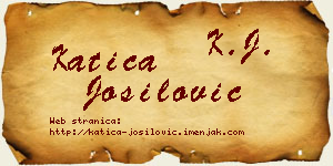 Katica Jošilović vizit kartica